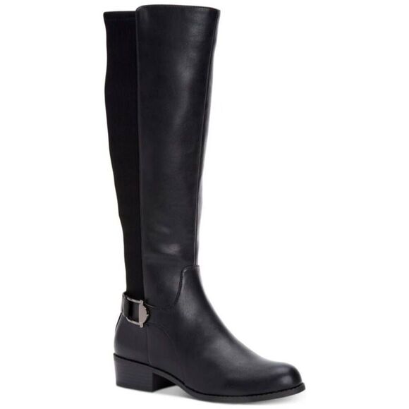 ALFANI STEP 'N FLEX KALLUMM BLACK EXTENDED CALF BOOTS SZ.7 GUC. - Picture 1 of 10